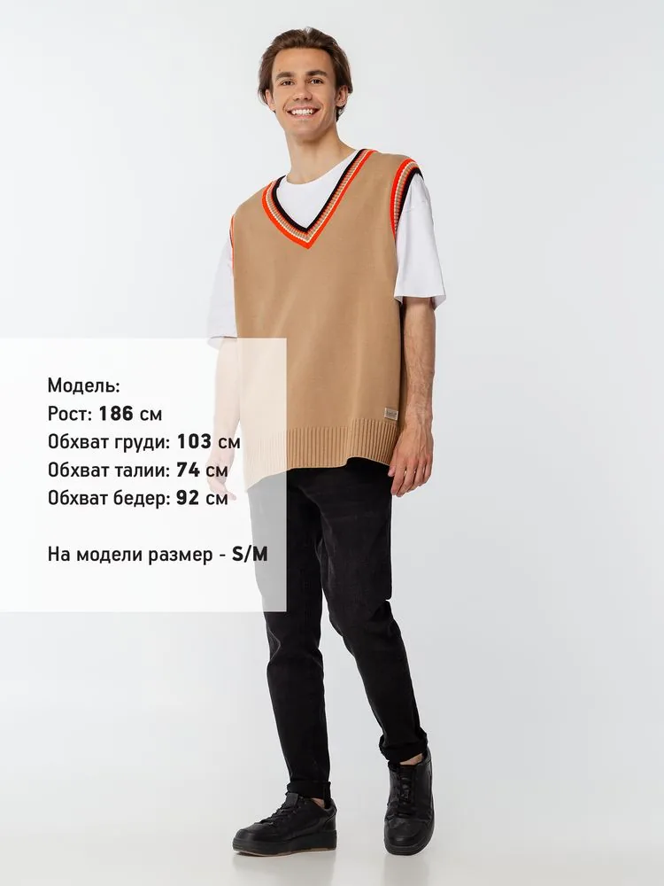 Жилет оверсайз унисекс Cornell в сумке, бежевый, размер L/XL фото 11