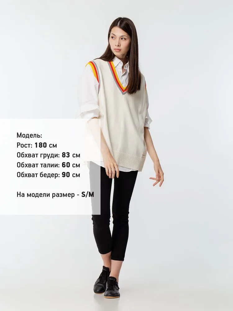 Жилет оверсайз унисекс Cornell в сумке, молочно-белый, размер L/XL фото 13