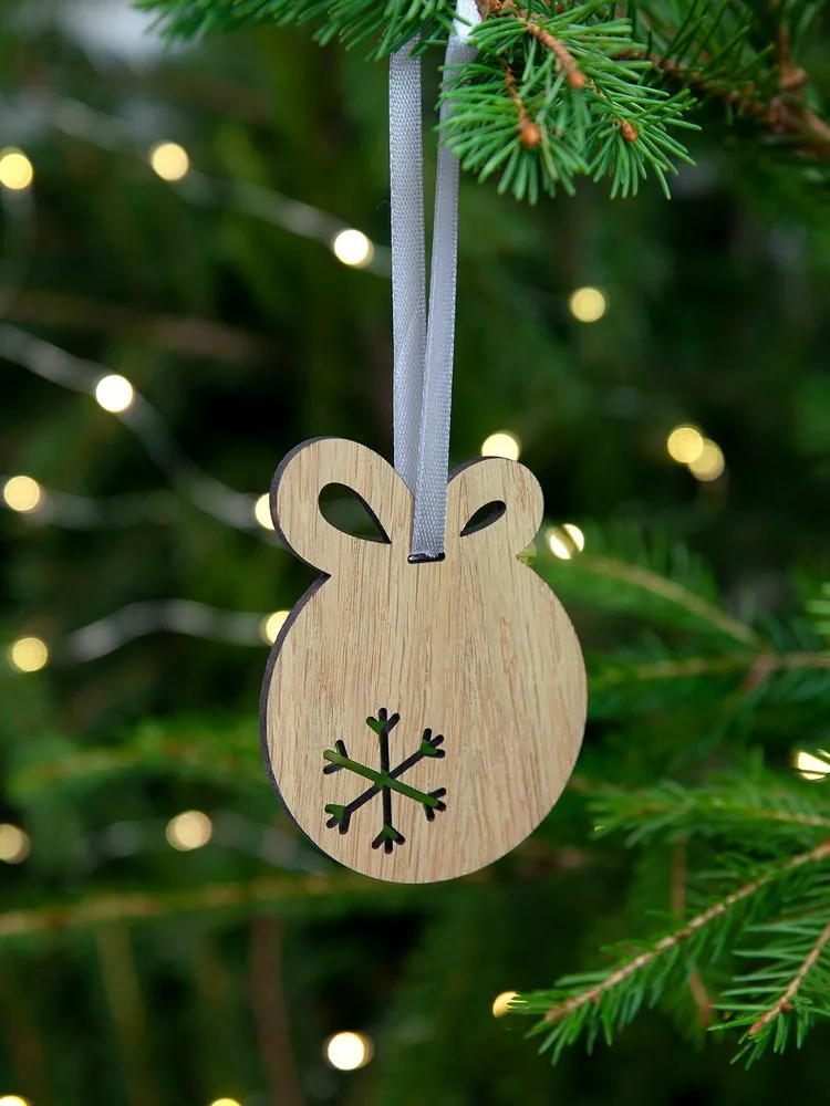Деревянная подвеска Christmate, шар фото 5