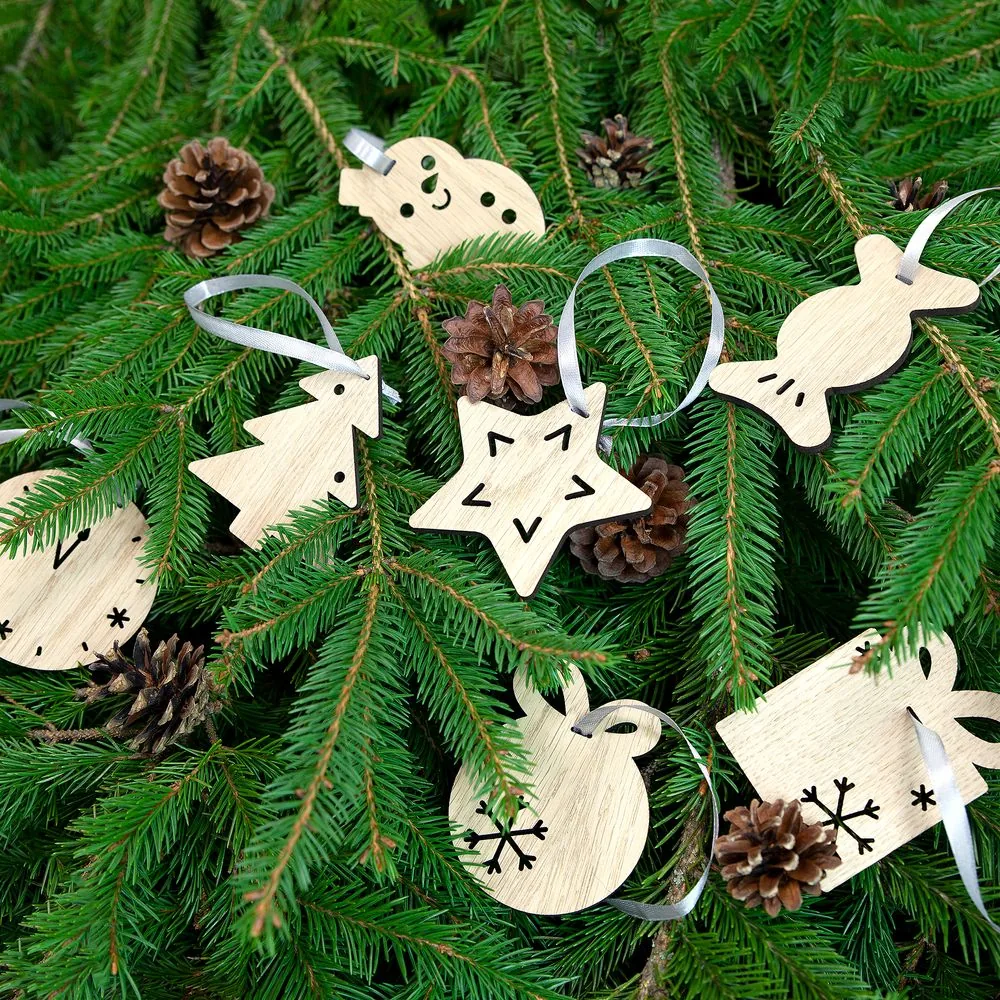 Деревянная подвеска Christmate, шар фото 6