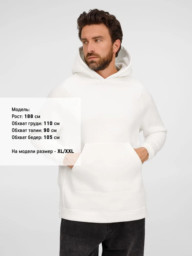 Худи унисекс оверсайз Easy Street, молочно-белое, размер XS/S фото 6