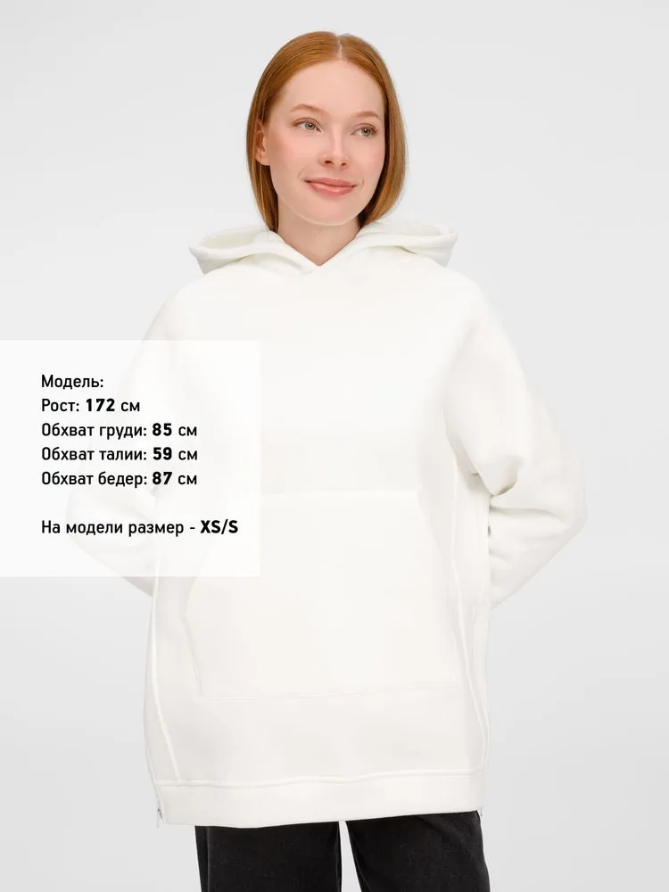Худи унисекс оверсайз Easy Street, молочно-белое, размер XL/XXL фото 12