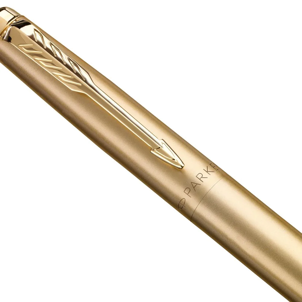 Ручка шариковая Parker Jotter XL Monochrome Gold, золотистая фото 3