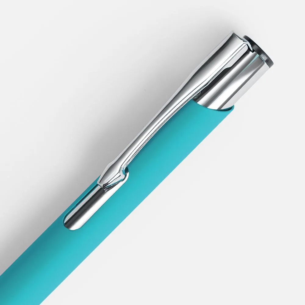 Ручка шариковая Keskus Soft Touch, бирюзовая фото 5