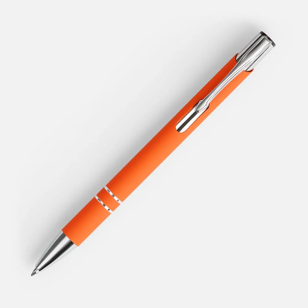 Ручка шариковая Keskus Soft Touch, оранжевая фото 3