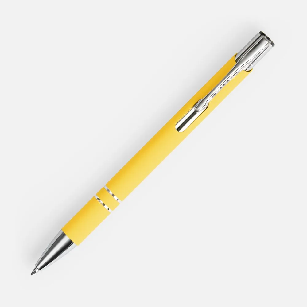 Ручка шариковая Keskus Soft Touch, желтая фото 3