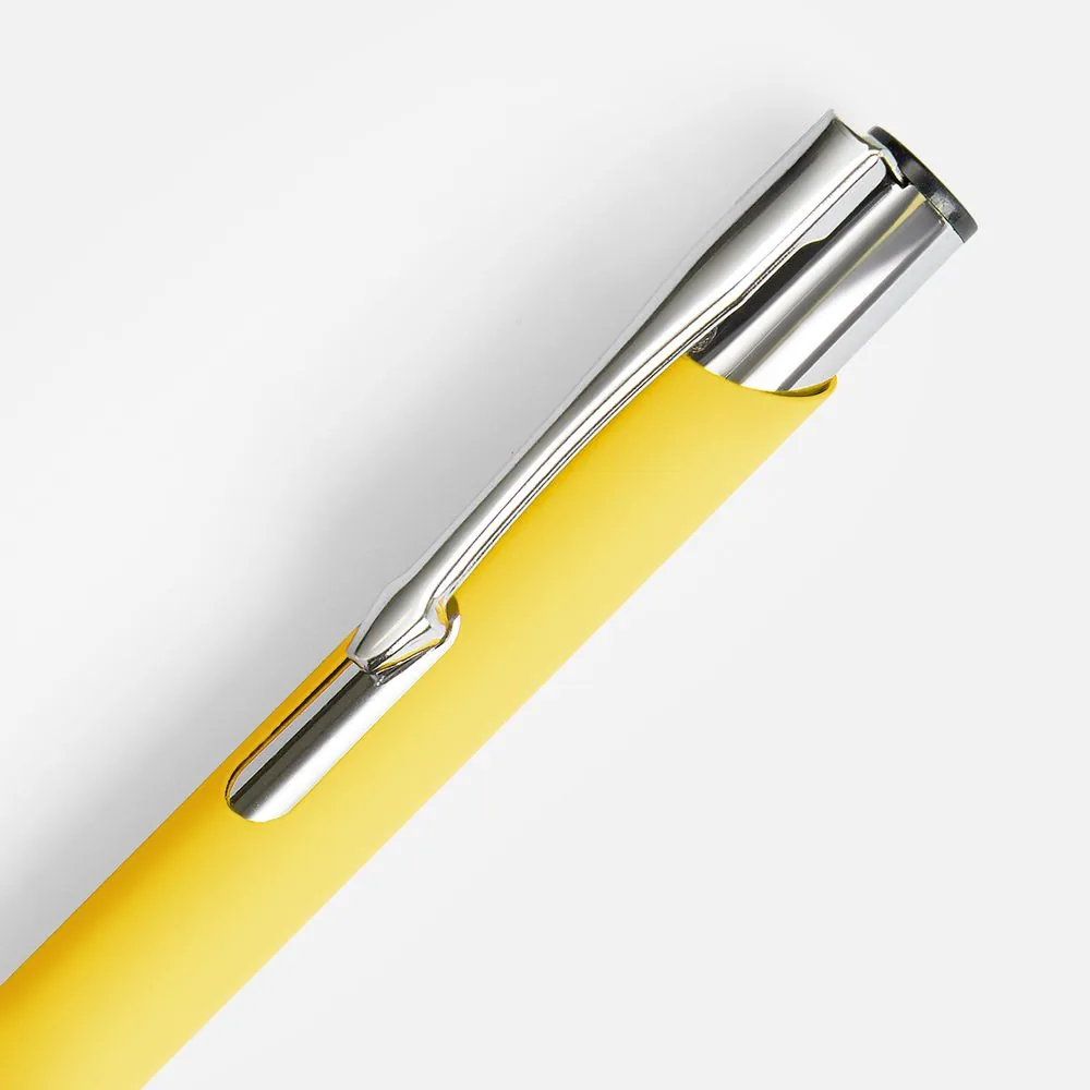 Ручка шариковая Keskus Soft Touch, желтая фото 5