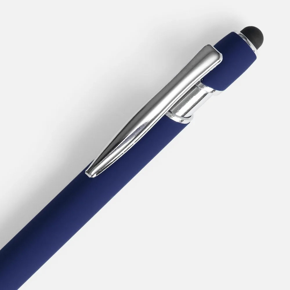 Ручка шариковая Pointer Soft Touch со стилусом, темно-синяя фото 4