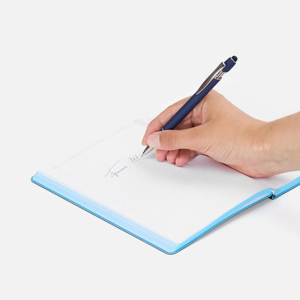 Ручка шариковая Pointer Soft Touch со стилусом, темно-синяя фото 6