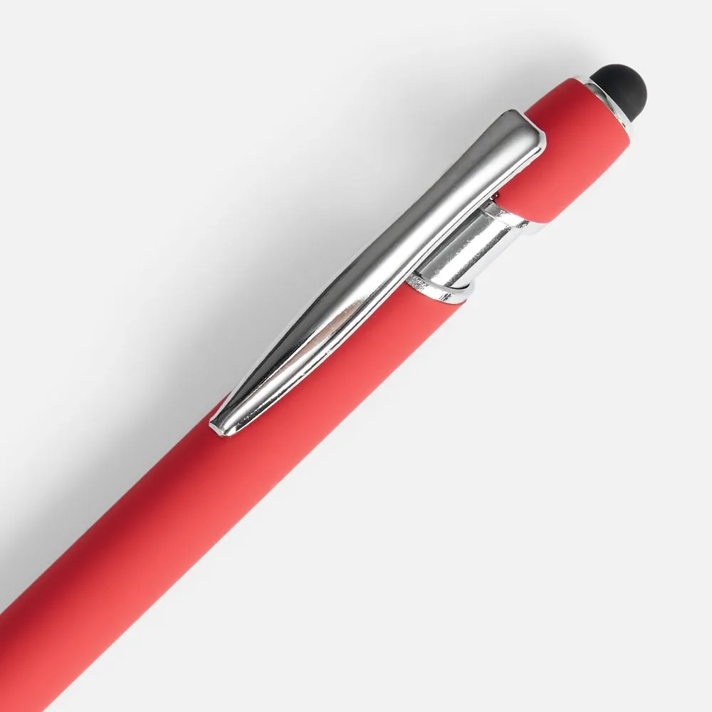 Ручка шариковая Pointer Soft Touch со стилусом, красная фото 4
