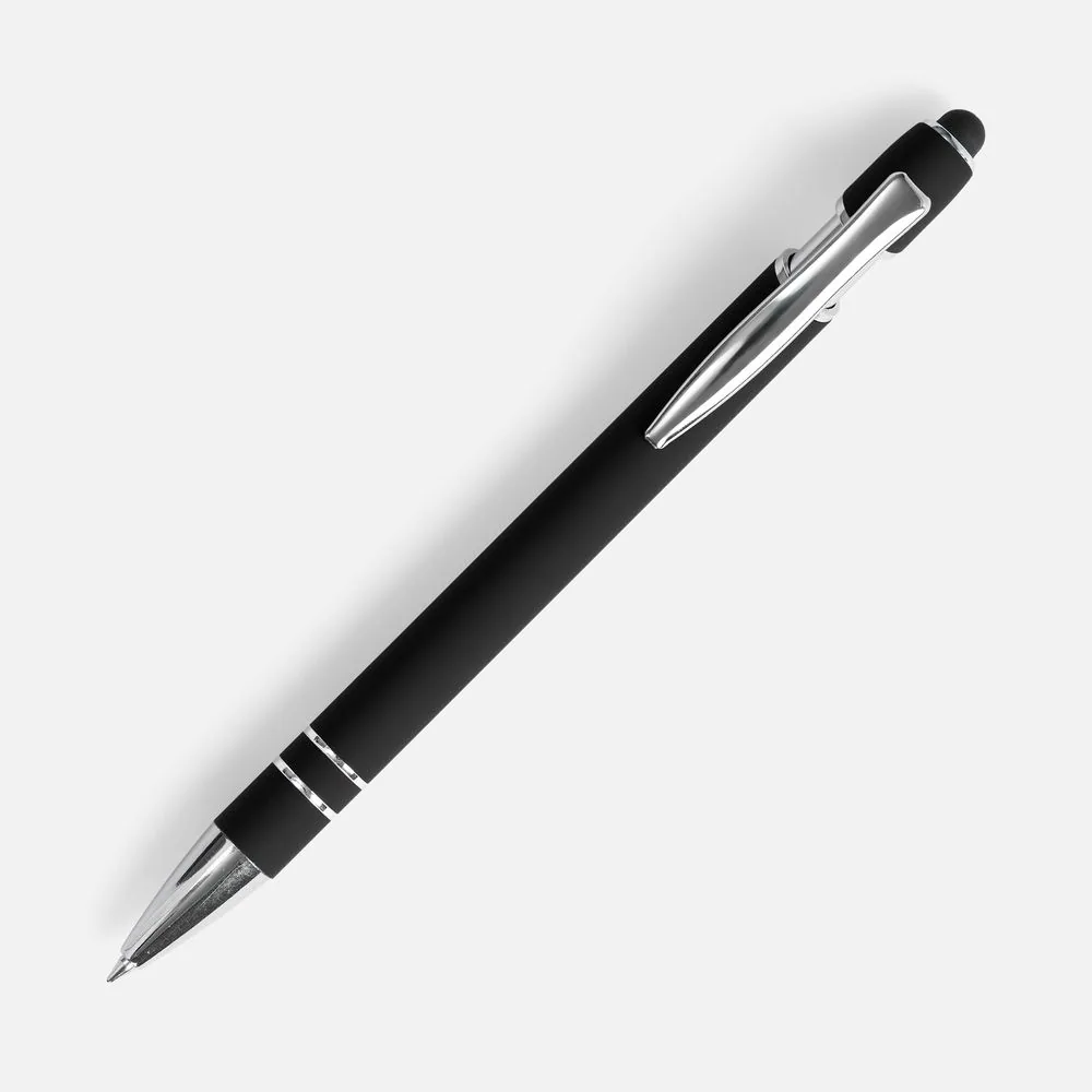 Ручка шариковая Pointer Soft Touch со стилусом, черная фото 3