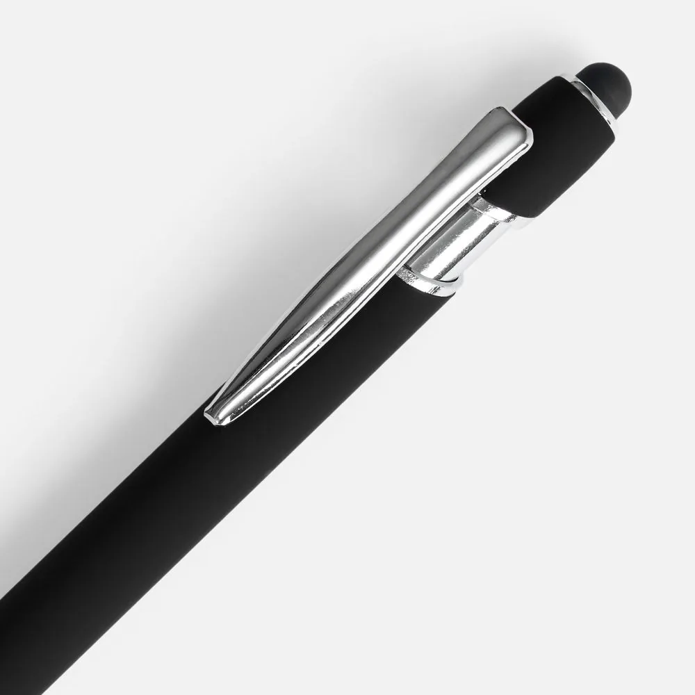 Ручка шариковая Pointer Soft Touch со стилусом, черная фото 4