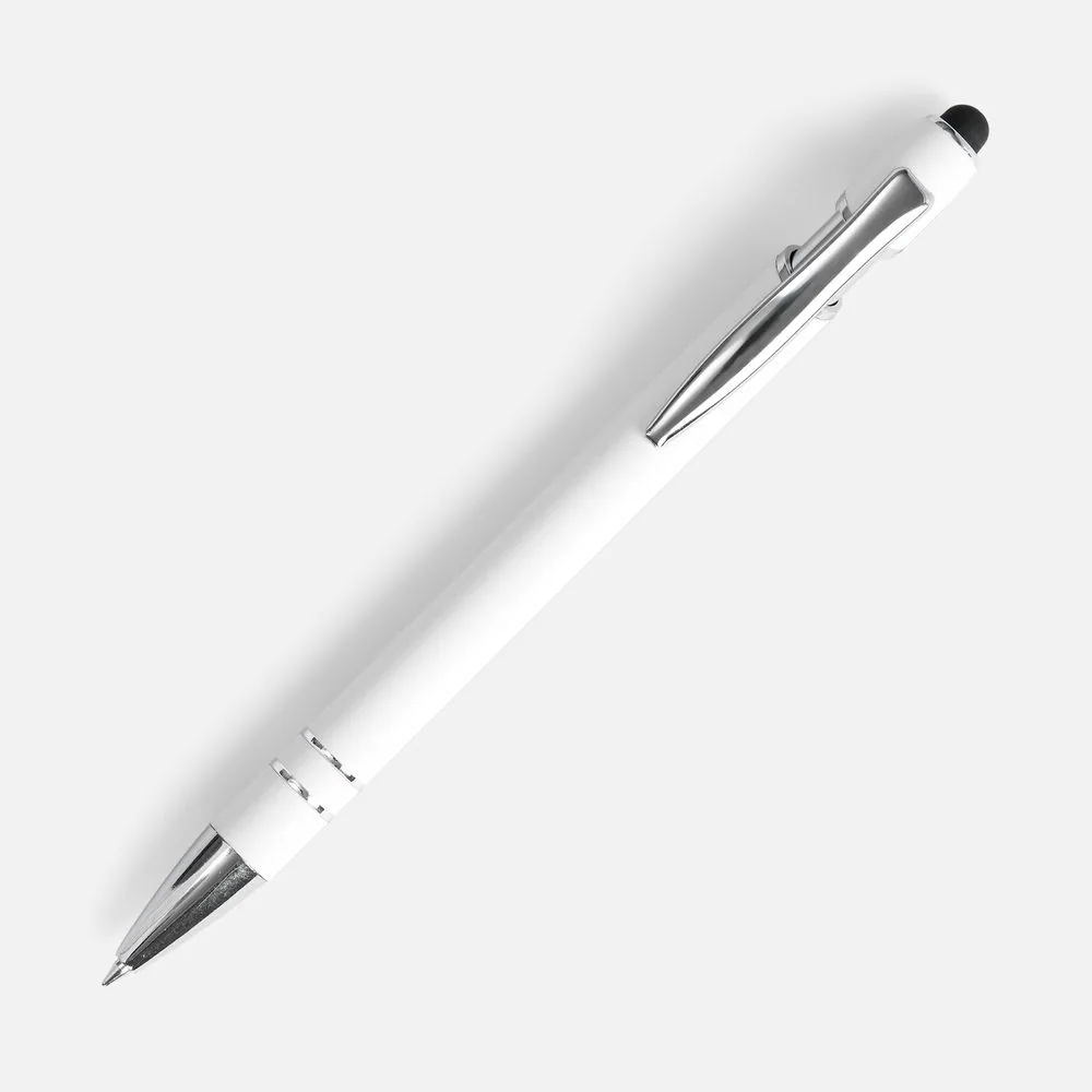 Ручка шариковая Pointer Soft Touch со стилусом, белая фото 3