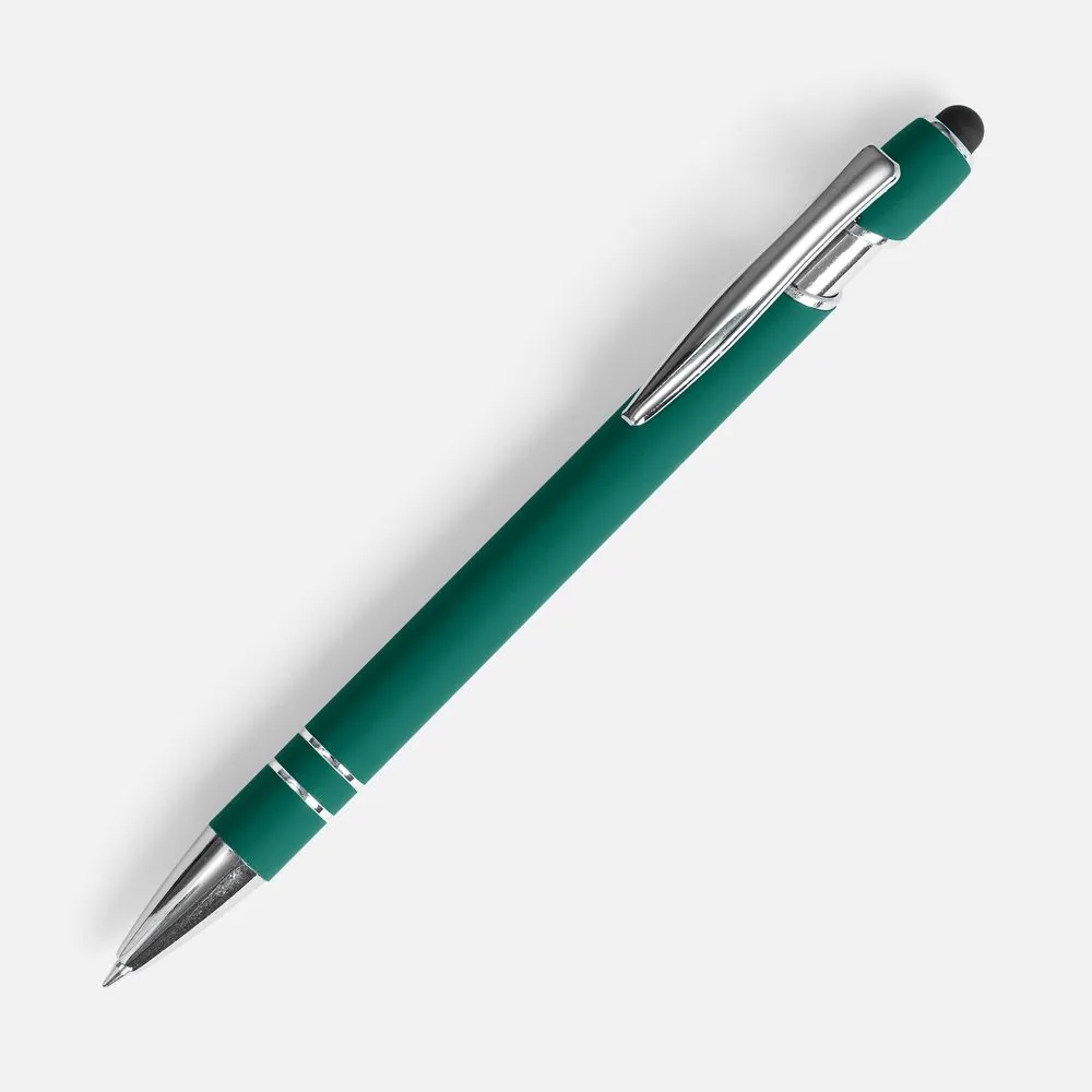 Ручка шариковая Pointer Soft Touch со стилусом, зеленая фото 3