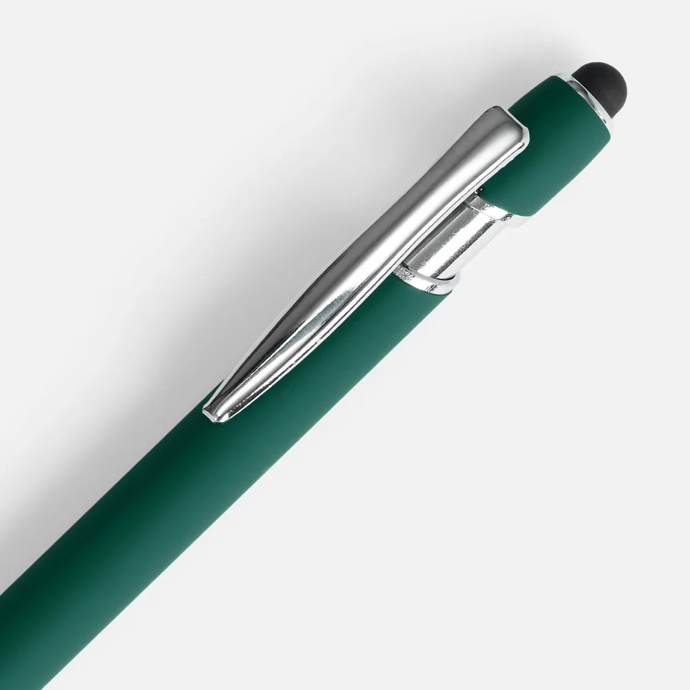 Ручка шариковая Pointer Soft Touch со стилусом, зеленая фото 4