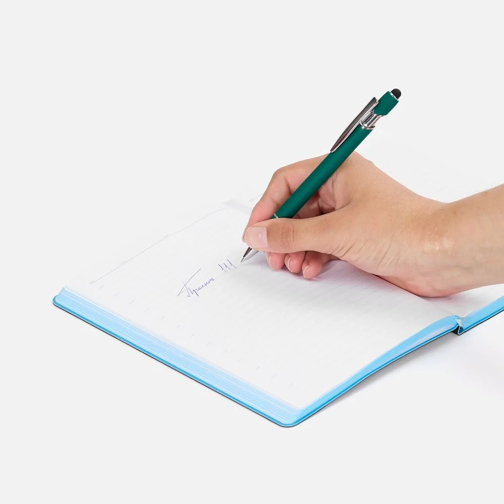 Ручка шариковая Pointer Soft Touch со стилусом, зеленая фото 5