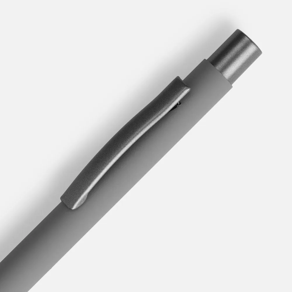 Ручка шариковая Atento Soft Touch, серая фото 4