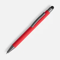 Ручка шариковая Atento Soft Touch со стилусом, красная фото 2