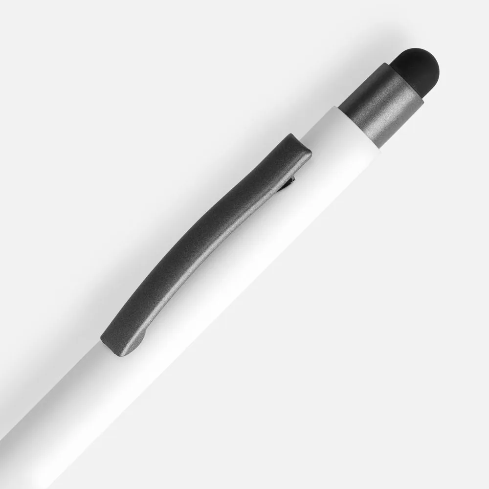 Ручка шариковая Atento Soft Touch со стилусом, белая фото 4