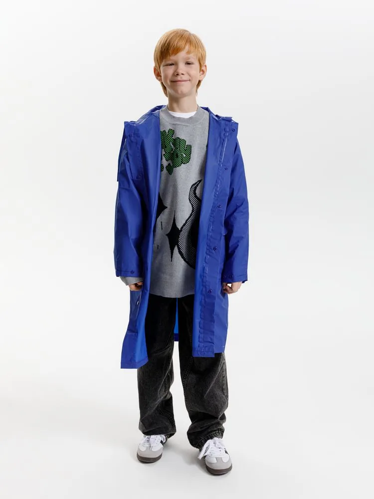 Дождевик детский RainDrop Kids, ярко-синий, 10 лет (рост 130-140) фото 10