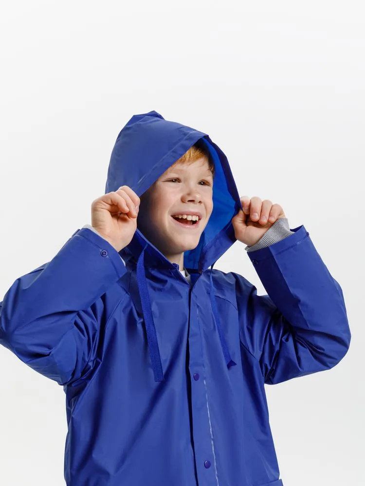 Дождевик детский RainDrop Kids, ярко-синий, 10 лет (рост 130-140) фото 13