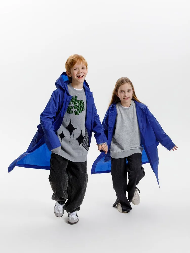 Дождевик детский RainDrop Kids, ярко-синий, 12 лет (рост 142-152) фото 18