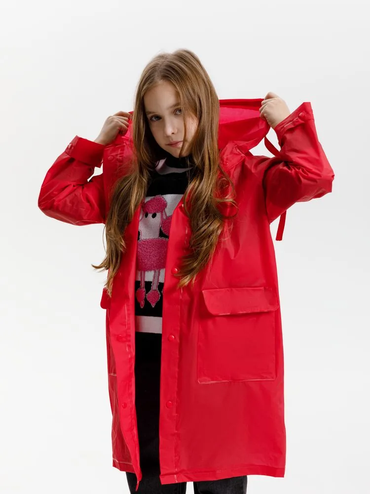 Дождевик детский RainDrop Kids, красный, 10 лет (рост 130-140) фото 14