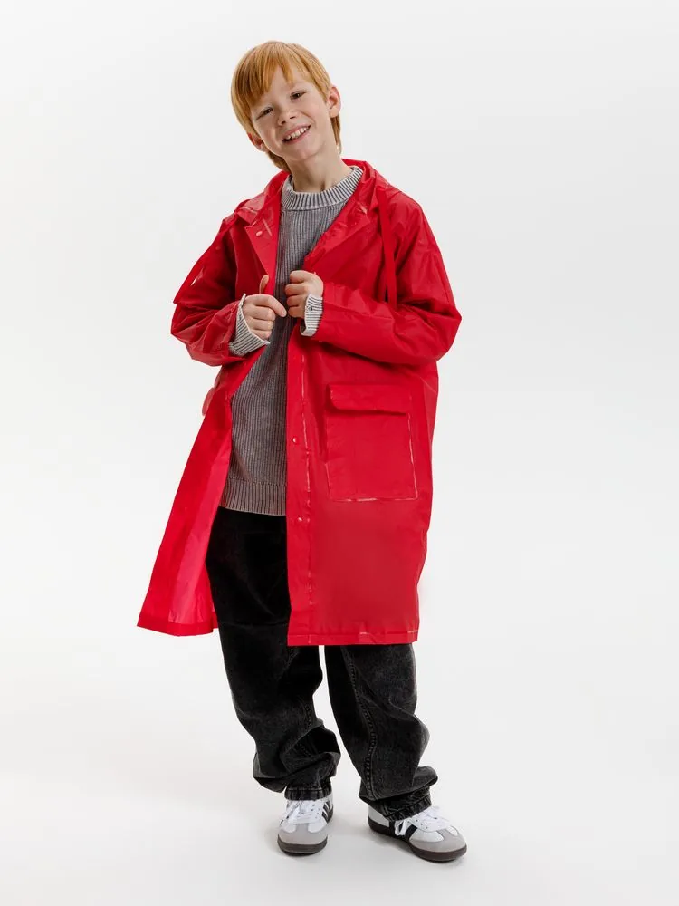 Дождевик детский RainDrop Kids, красный, 10 лет (рост 130-140) фото 18