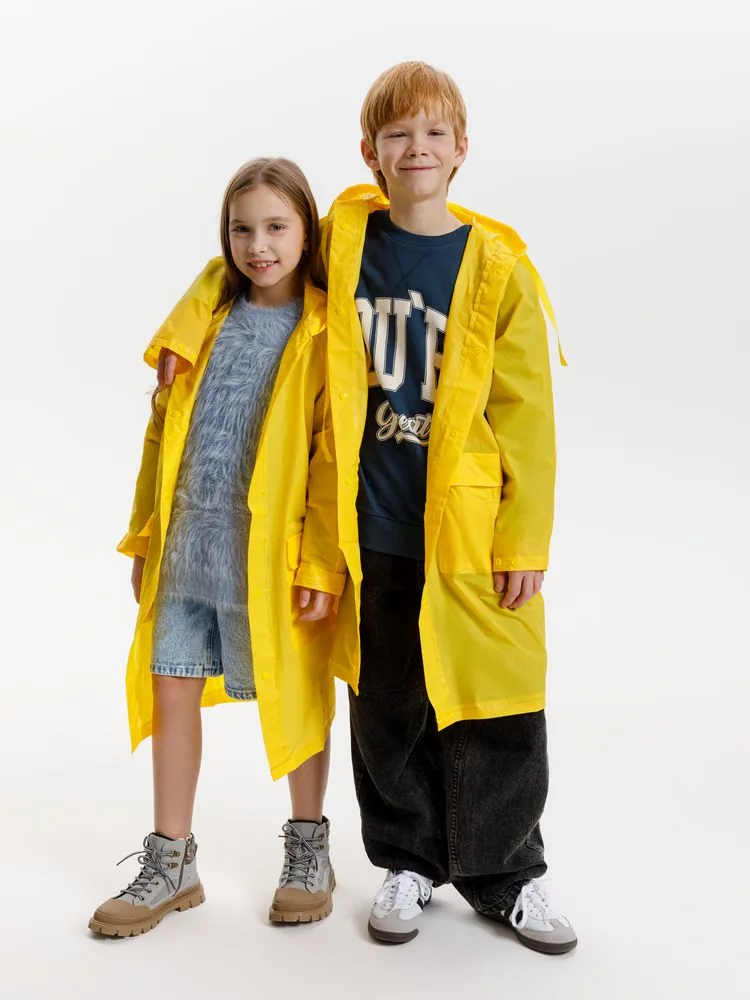 Дождевик детский RainDrop Kids, желтый, 10 лет (рост 130-140) фото 19