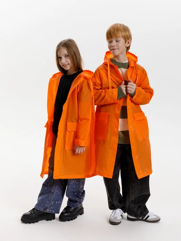 Дождевик детский RainDrop Kids, оранжевый, 10 лет (рост 130-140) фото 19
