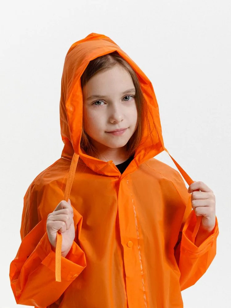 Дождевик детский RainDrop Kids, оранжевый, 12 лет (рост 142-152) фото 18