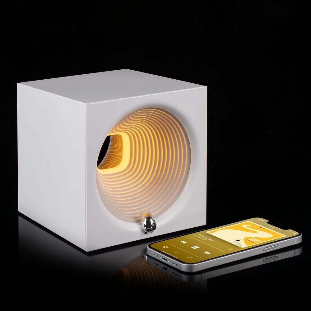 Bluetooth-колонка с подсветкой Volumetric, белая фото 7