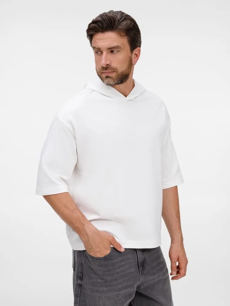 Футболка оверсайз унисекс с капюшоном Neofit, молочно-белая, размер XL/XXL фото 15