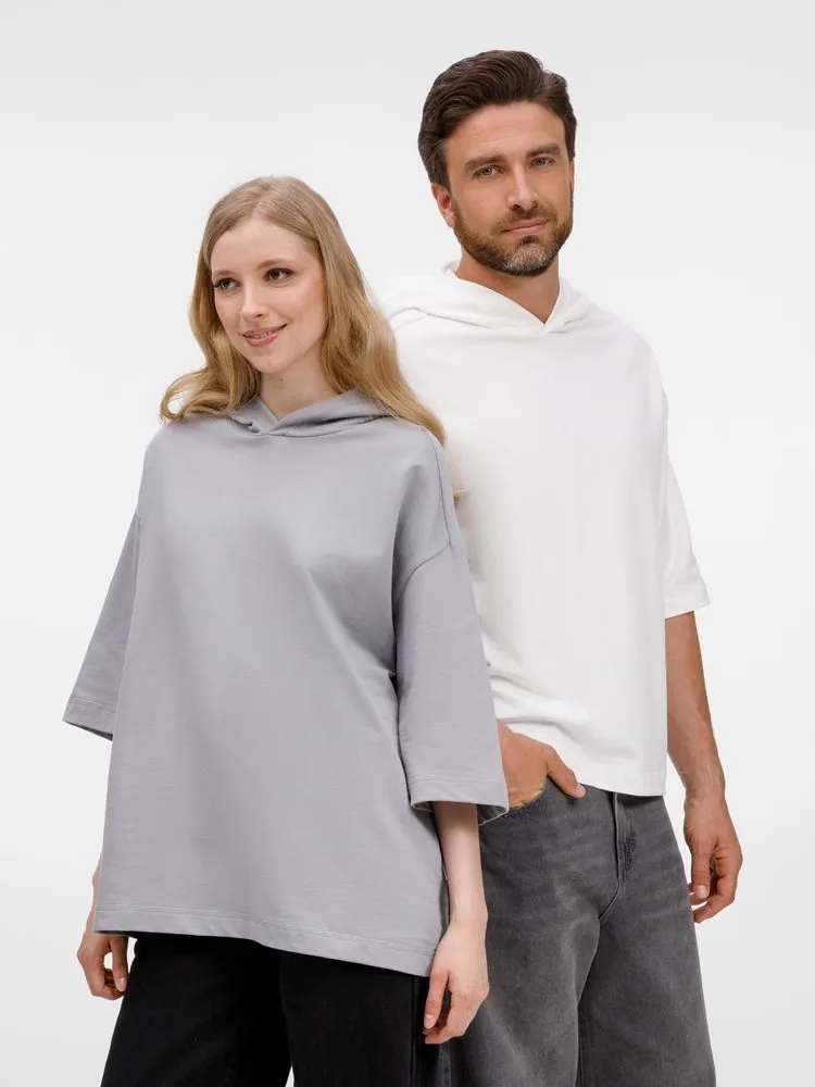 Футболка оверсайз унисекс с капюшоном Neofit, молочно-белая, размер XL/XXL фото 18