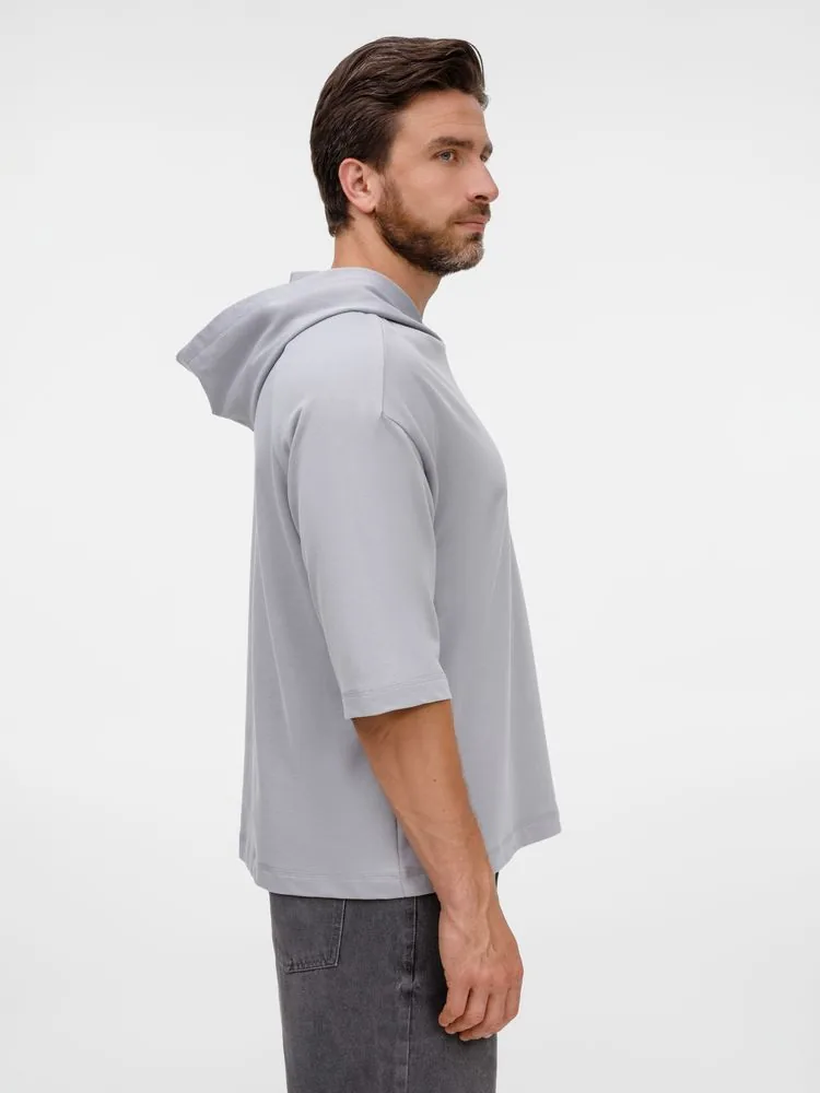 Футболка оверсайз унисекс с капюшоном Neofit, светло-серая, размер XL/XXL фото 15