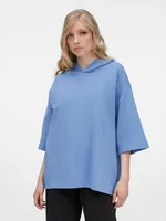 Футболка оверсайз унисекс с капюшоном Neofit, синяя, размер XS/S фото 2