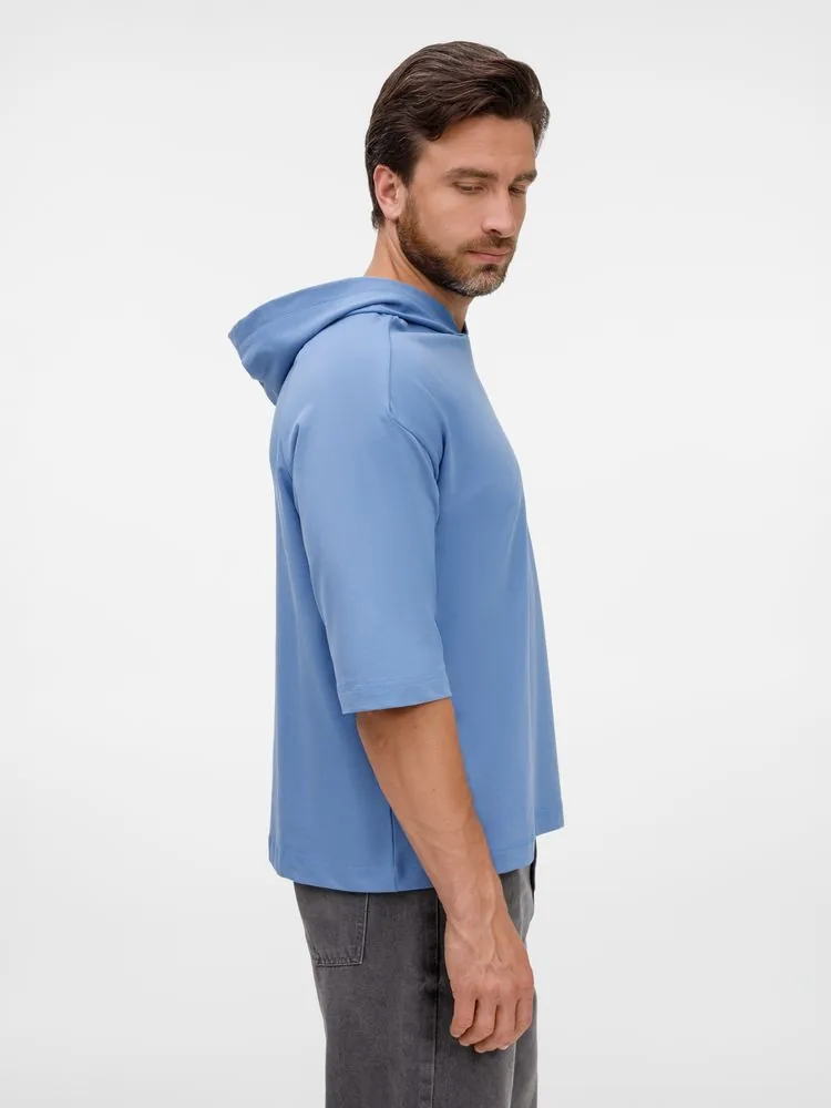 Футболка оверсайз унисекс с капюшоном Neofit, синяя, размер XL/XXL фото 11