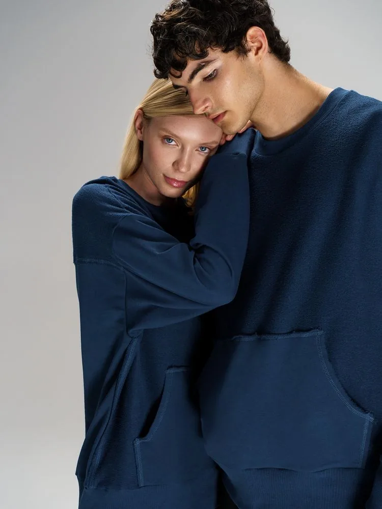 Свитшот оверсайз унисекс Vozduh, темно-синий, размер M/L фото 11