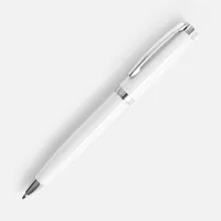 Ручка шариковая Letra Chrome, глянцевая, белая фото 2