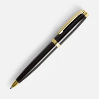 Ручка шариковая Letra Gold, глянцевая, черная фото 2