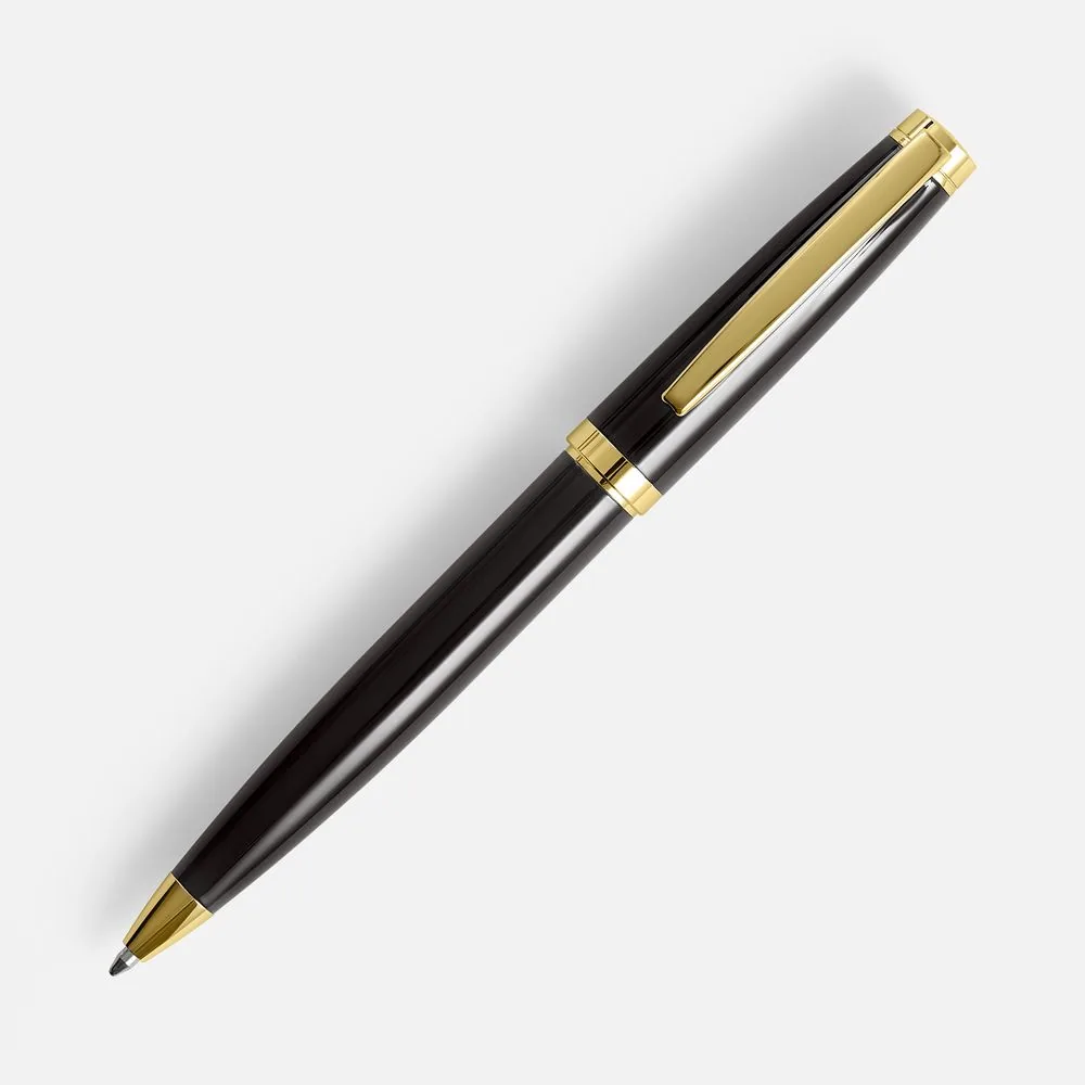 Ручка шариковая Letra Gold, глянцевая, черная фото 3