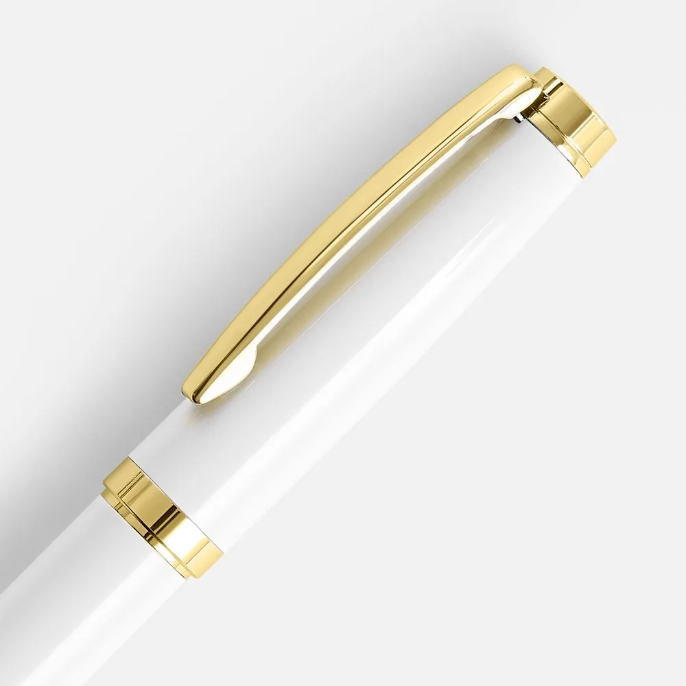 Ручка шариковая Letra Gold, глянцевая, белая фото 4