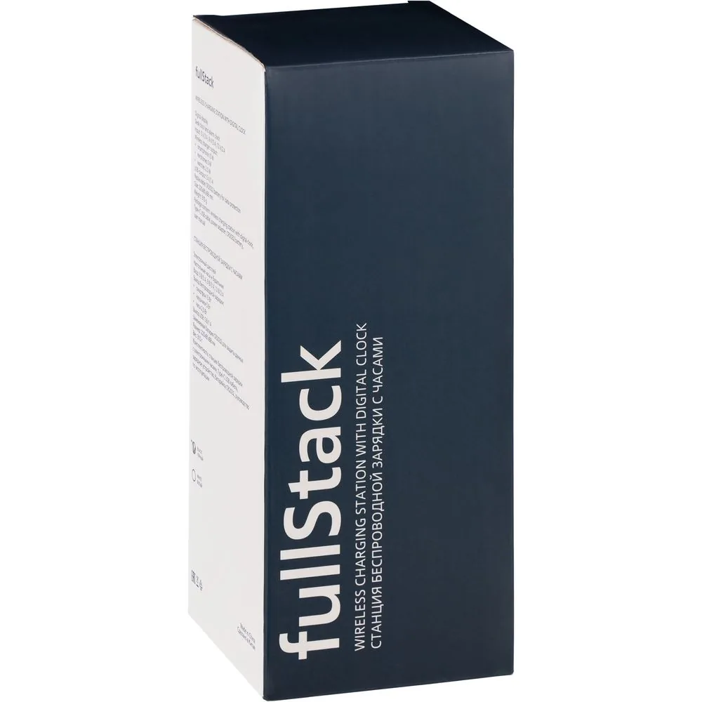 Станция беспроводной зарядки с часами fullStack, черная фото 14
