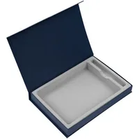 Коробка Silk с ложементом под ежедневник 15х21 см и ручку, ver.2, темно-синяя фото 2