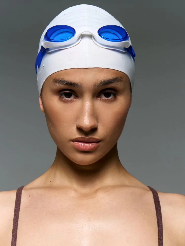 Очки для плавания Swimatic, синие с белым фото 8