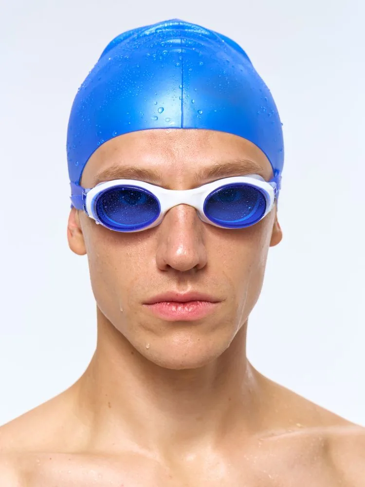 Очки для плавания Swimatic, синие с белым фото 11