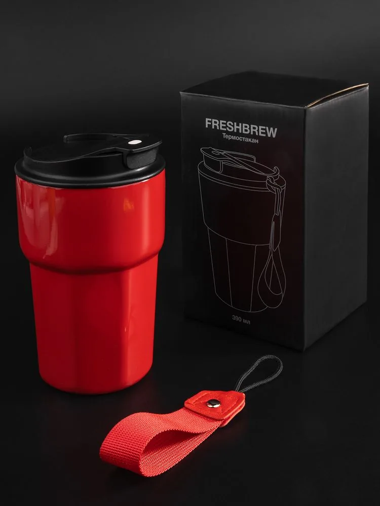 Термостакан Freshbrew, красный фото 11