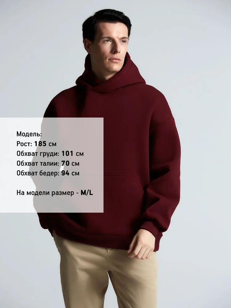 Худи Kulonga Oversize, бордовое, размер 3XL/4XL фото 6