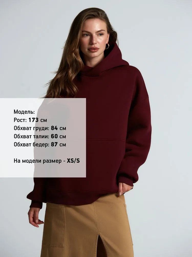Худи Kulonga Oversize, бордовое, размер 3XL/4XL фото 12