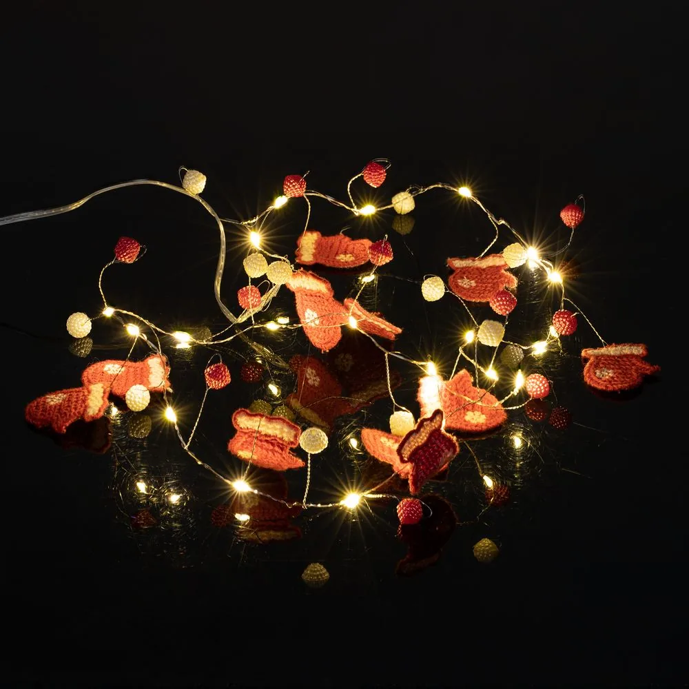 Гирлянда Merry Mittens, красная фото 4